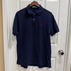 Ralph Lauren Men's Polo - Collared Shirt - Navy Blue, Size L